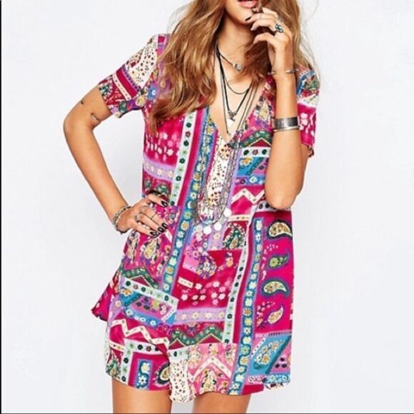 Reclaimed Vintage Pants - BOHO Lightweight Romper
